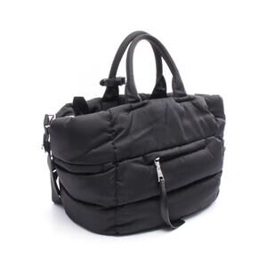 Prada Bag Black Leather Tote Nylon